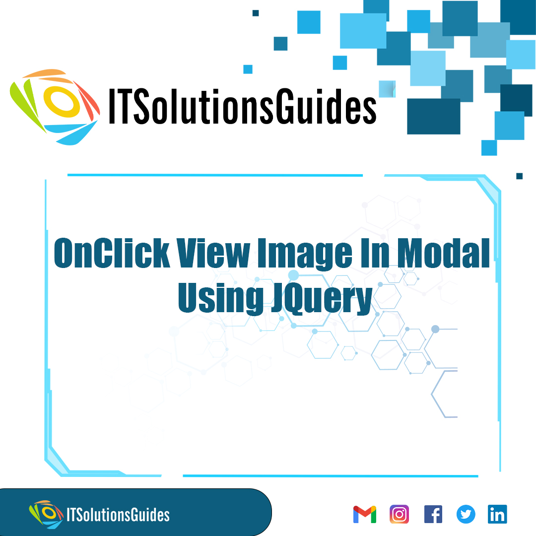 OnClick View Image In Modal Using JQuery