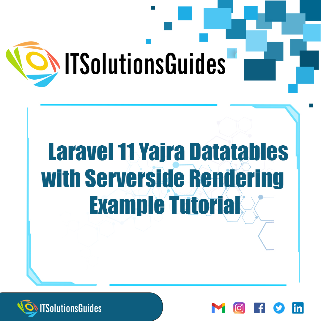 Laravel 11 Yajra Datatables with Serverside Rendering Example Tutorial