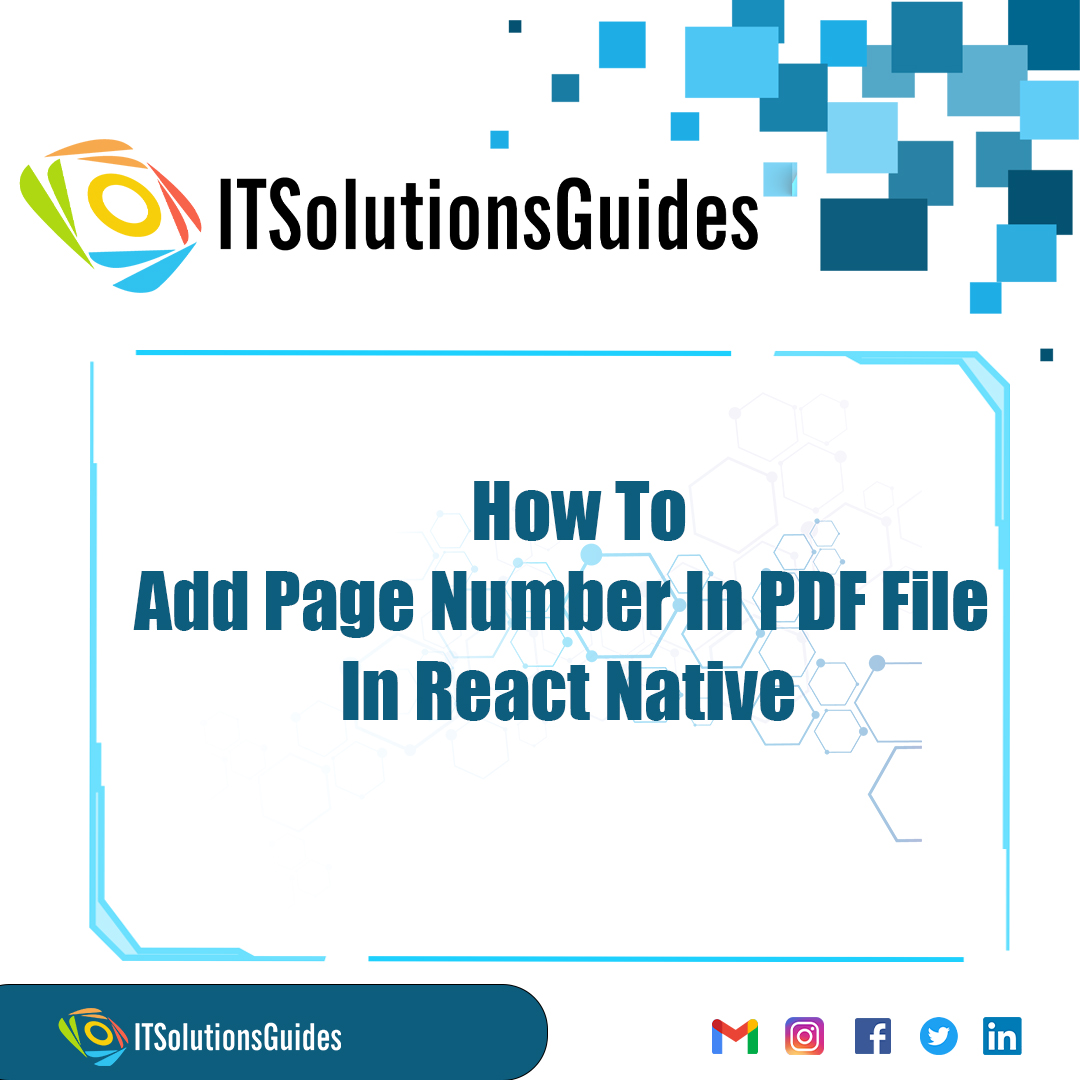 How To Add Page Number In PDF File In React Native