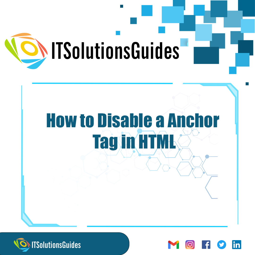 How to Disable a Anchor Tag in HTML