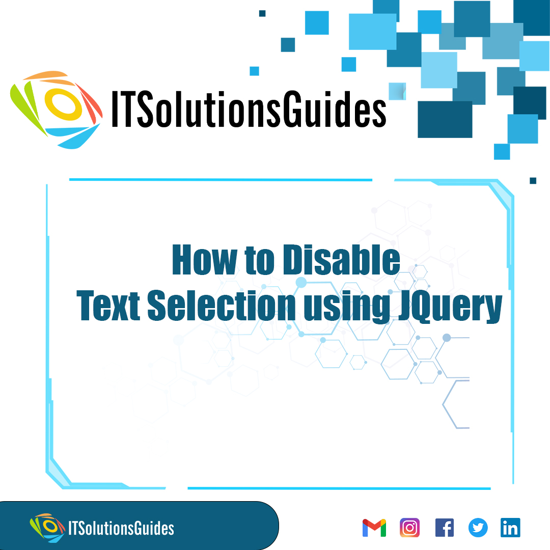 How to Disable Text Selection using JQuery